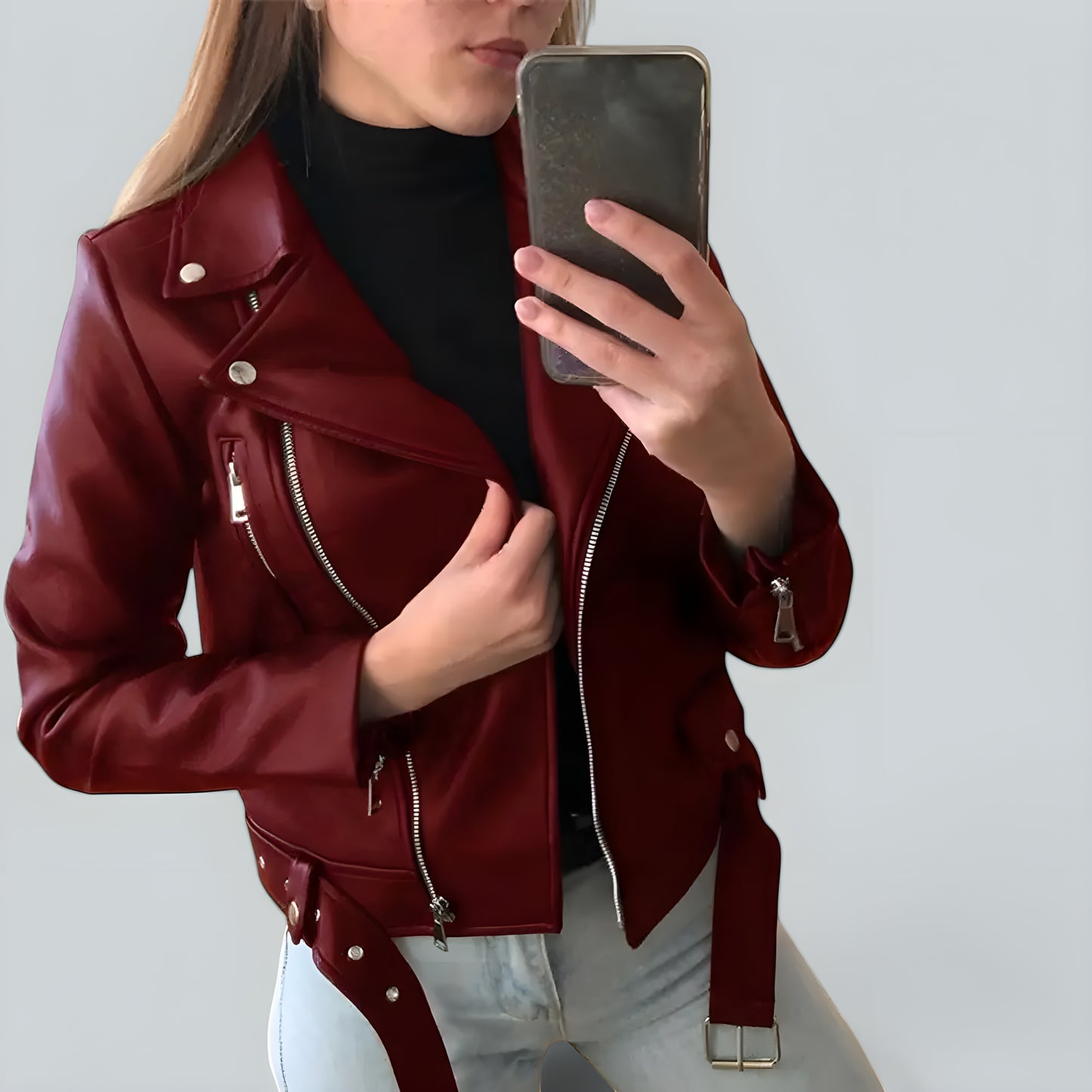 Astrid™ - stiligt läderjacka™