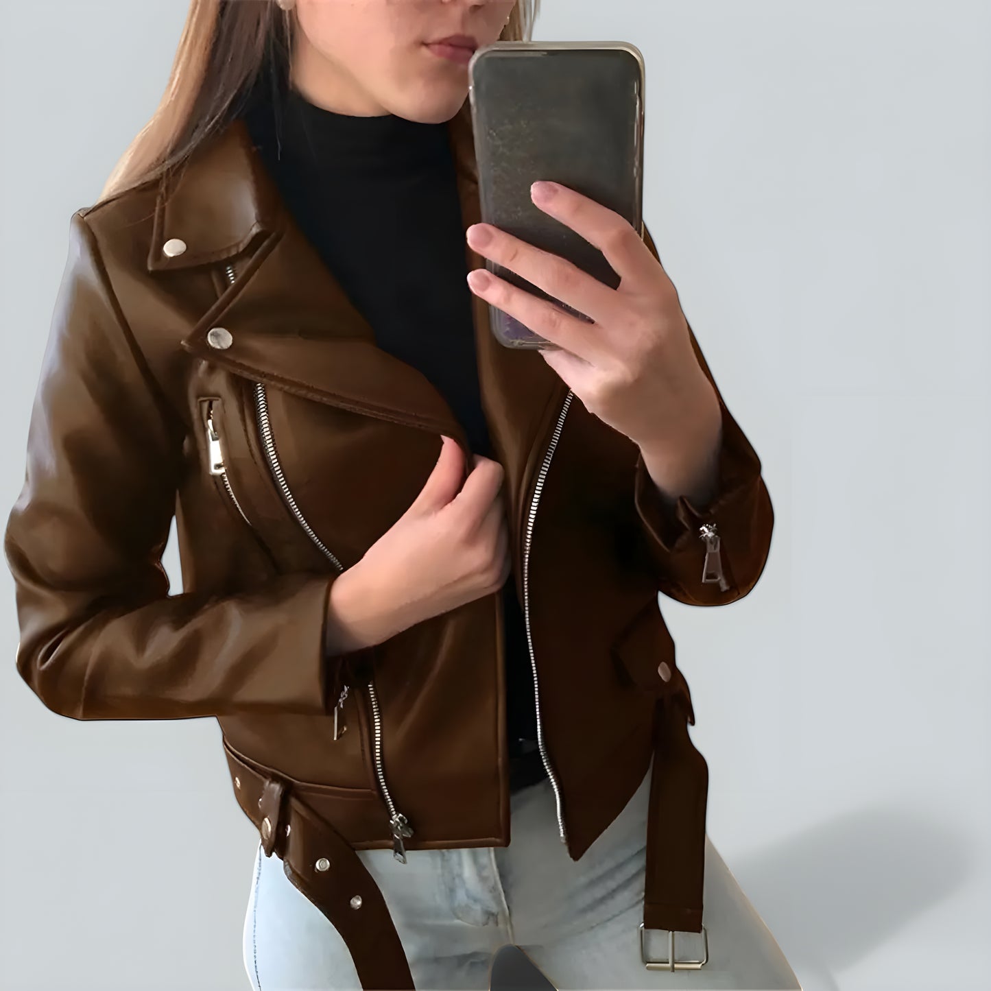 Astrid™ - stiligt läderjacka™