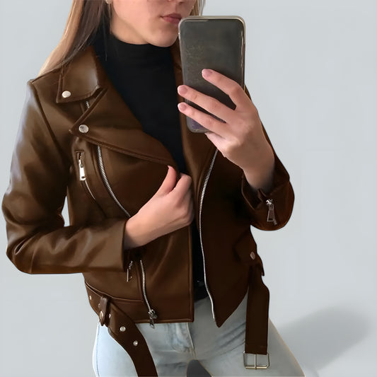 Astrid™ - stiligt läderjacka™